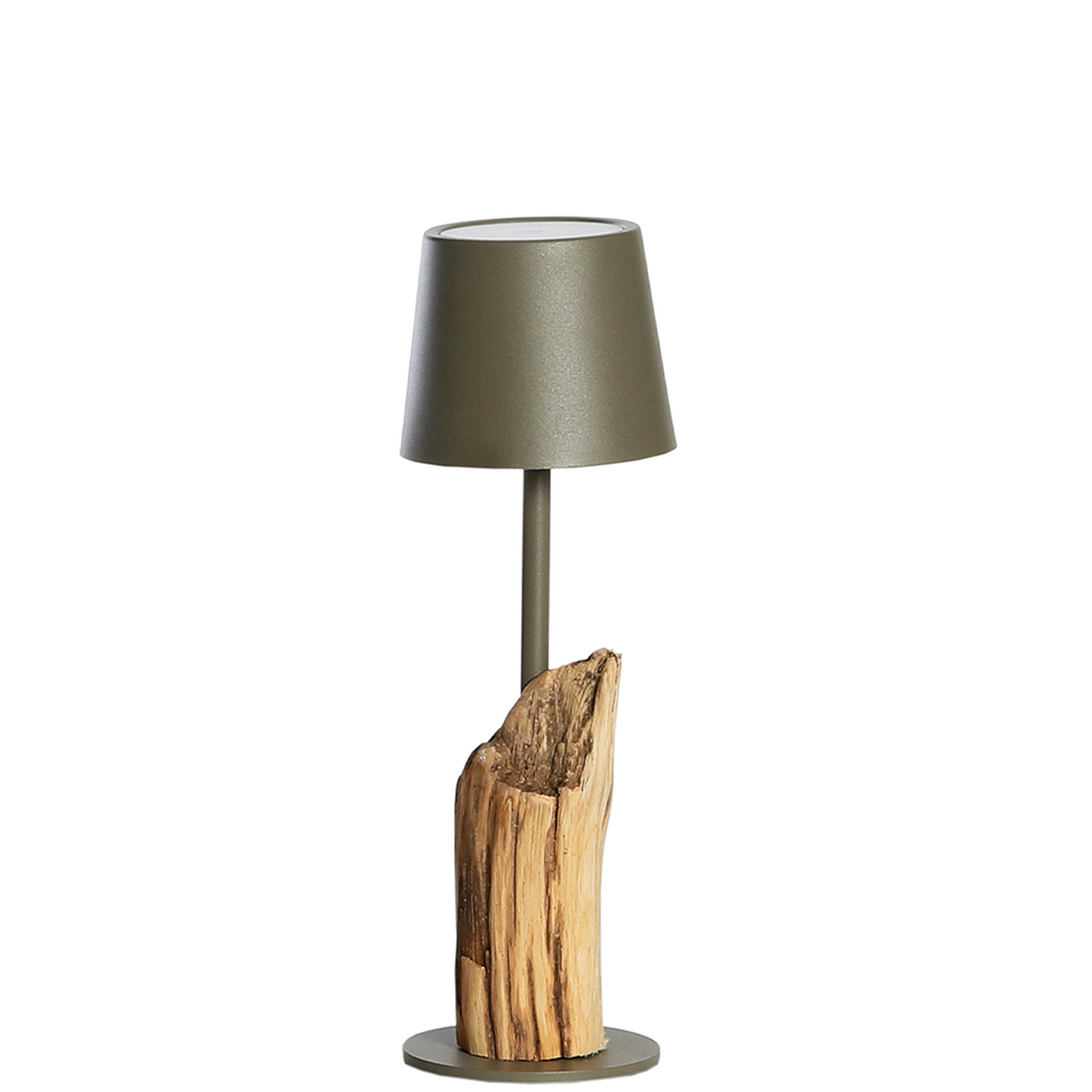 LED Windlicht Raisa Natural, rustikales Naturholzwindlicht mit LED Lampe taupe, 27cm, WMG Grünberger