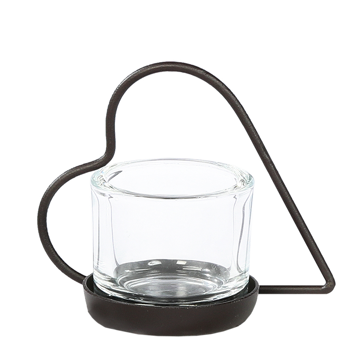 Deko Windlicht Herz Elisa, Metallherz liegend, 20cm, WMG Grünberger