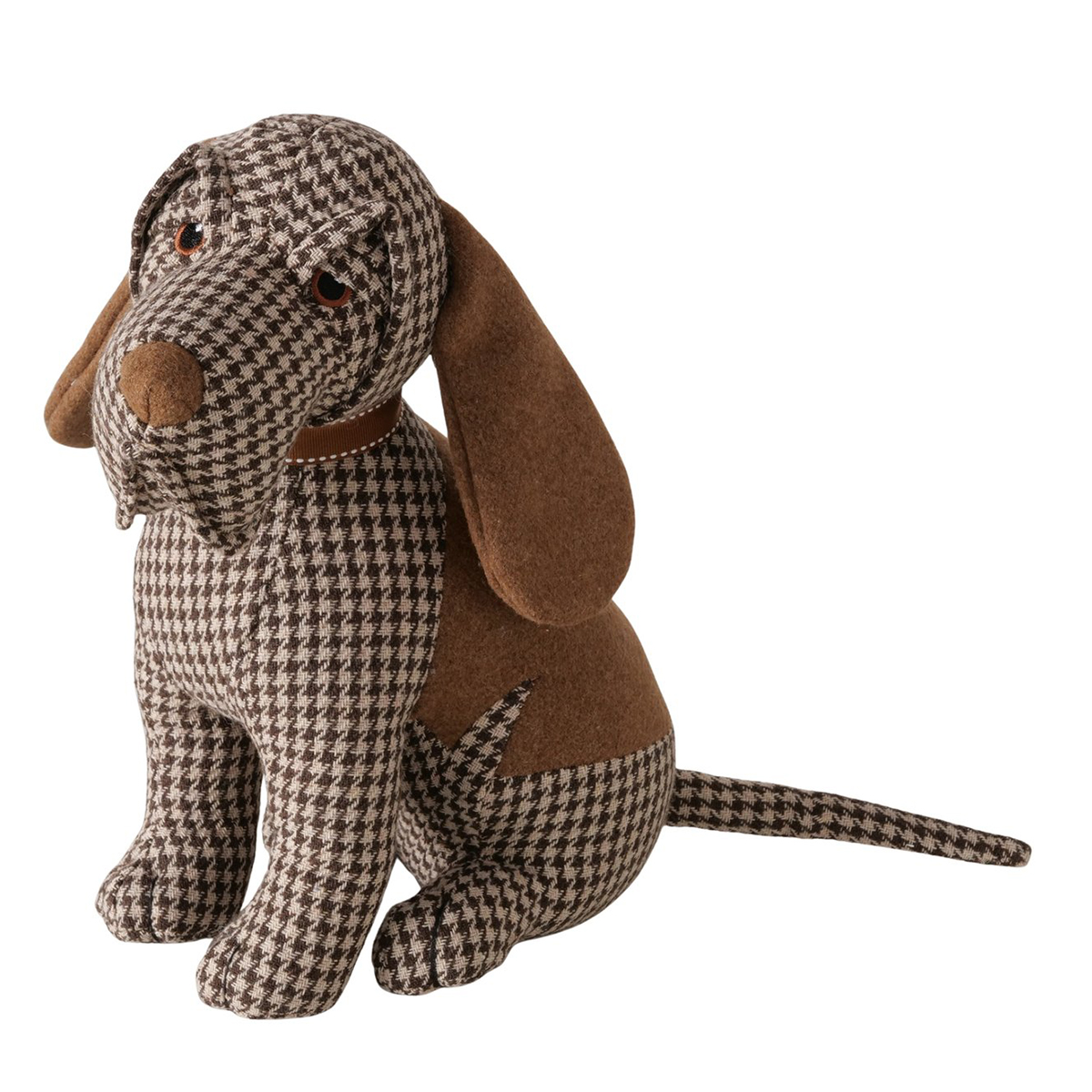 Türstopper Hund Cooper, Stoffhund im braunen Pepita-Look, Boltze Home Collection