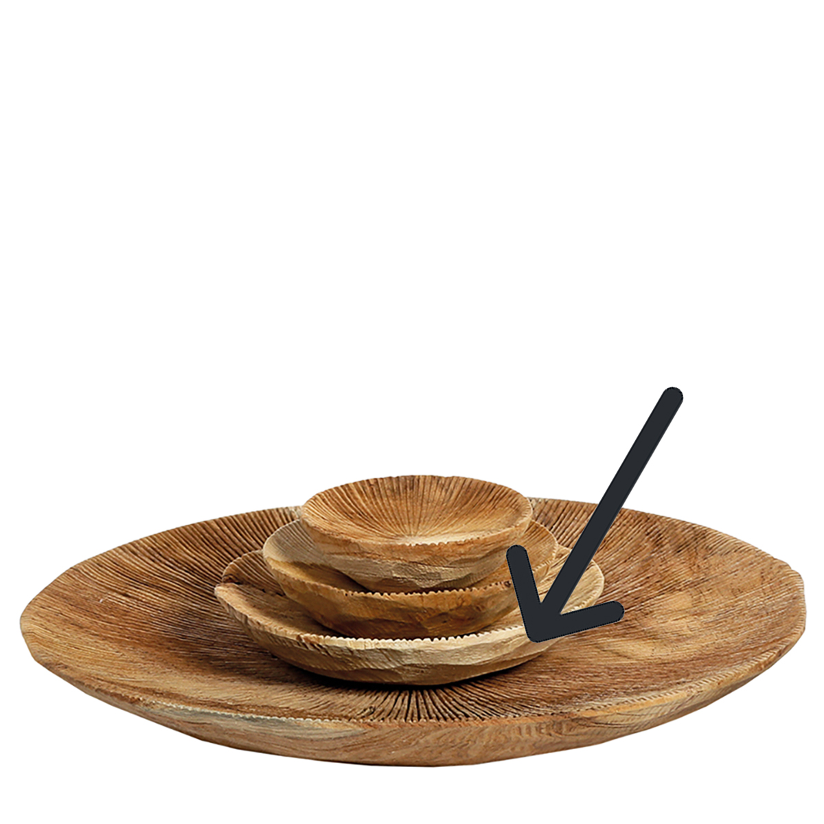 Holzschale Benoa Teak unfinish, rustikale Naturholzschale mit Maßerung, Ø20cm, WMG Grünberger