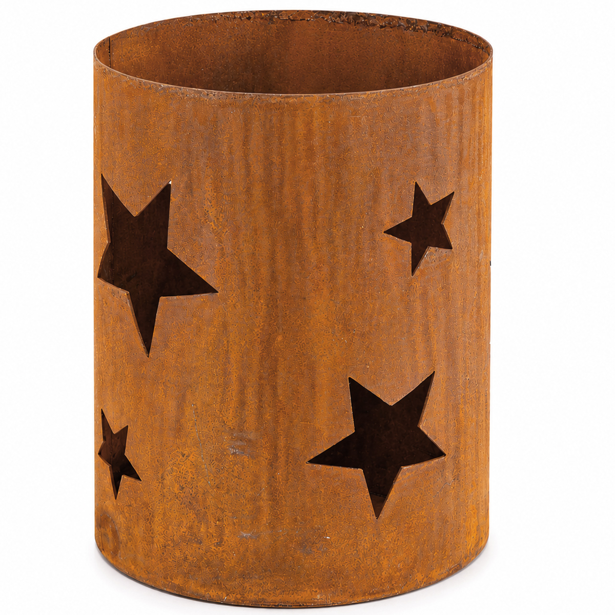 Deko Windlicht Sterne, Windlicht aus Edelrost mit Patina, 14cm