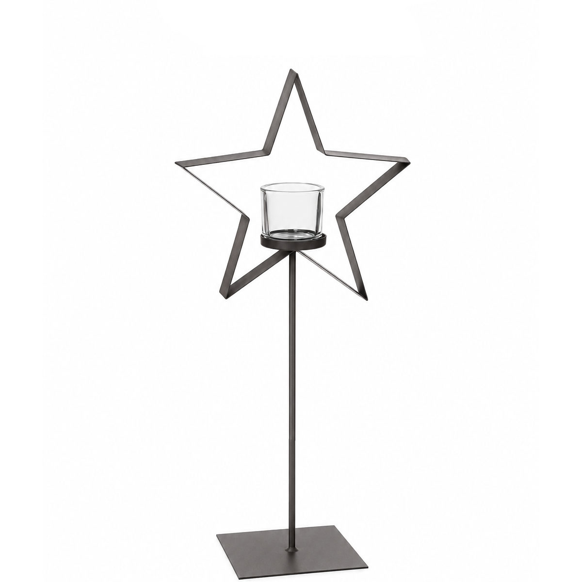 Deko Windlicht Stern Martino, Eisenstern mit Teelichthalter, 55cm, WMG Grünberger
