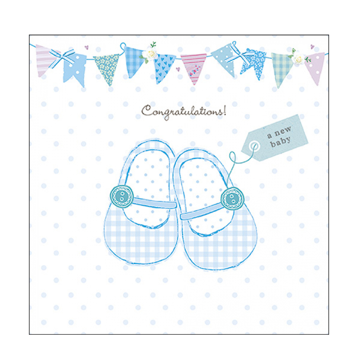 Ambiente Papierservietten Geburt, Babyschuhe blau, 33x33cm