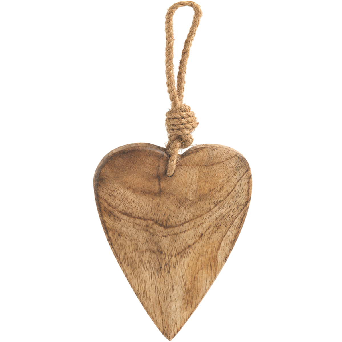 Deko Herz natur, Holzherz flach zum Hängen, 15cm