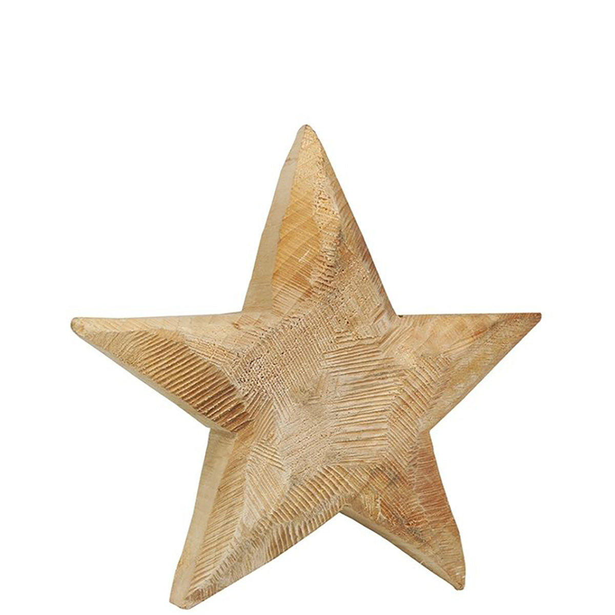 Deko Holzstern Natur, rustikaler Stern aus Pappelholz, 20cm, WMG Grünberger