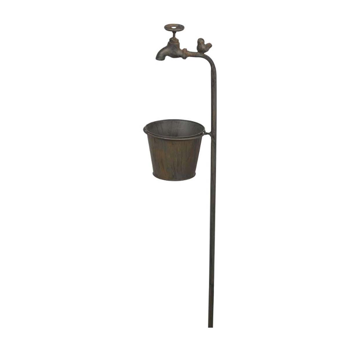 Gartenstecker Wasserhahn mit Pflanztopf, 124cm