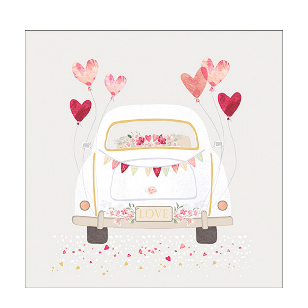 Ambiente Papierservietten Hochzeit, Just Married, 33x33cm