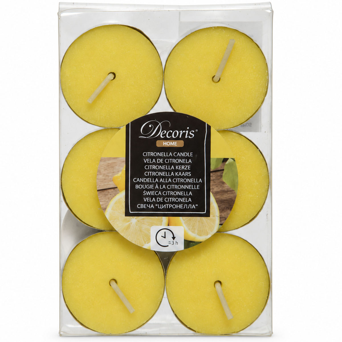 Citronella Teelichte 6er Set, Ø7,5cm, Mückenschutz