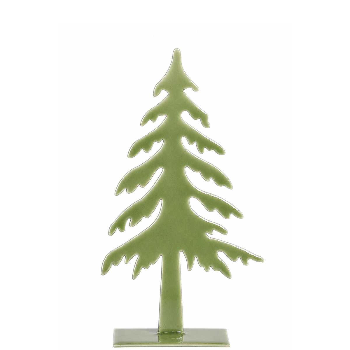 Deko Baum, schlichter Metall-Tannenbaum moosgrün, 15cm, WMG Grünberger