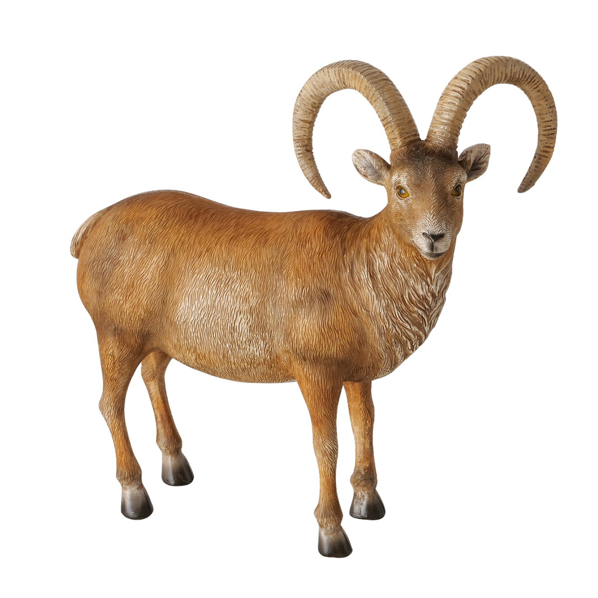 Deko Steinbock Poldie, Steinbock stehend, helles braun, 23cm, Boltze Home Collection