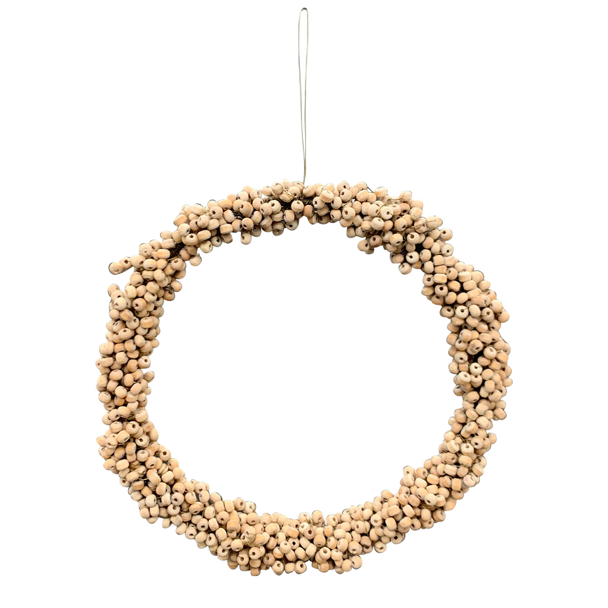 270199_01K5XRG3XZW8YEM283XBG8T9B8 Deko Perlenkranz Aride natur, Kranz aus natürlichen Holzperlen, Türkranz, Ø24cm