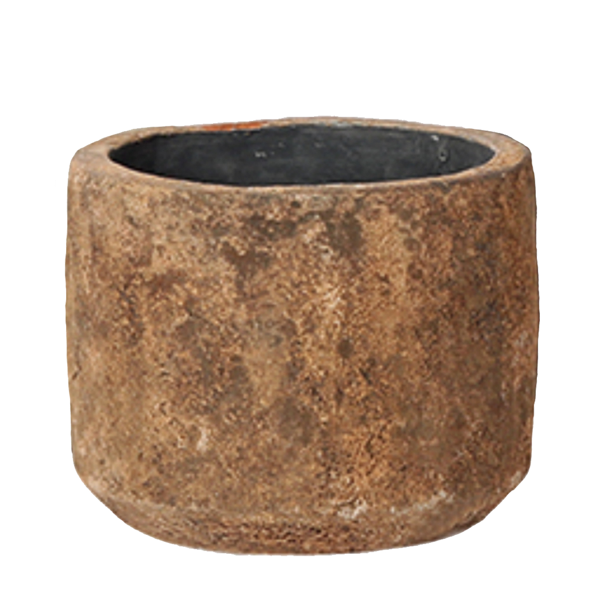 Übertopf Vintage Rustic, rustikaler Tontopf rostbraun, 13x14cm, WMG Grünberger