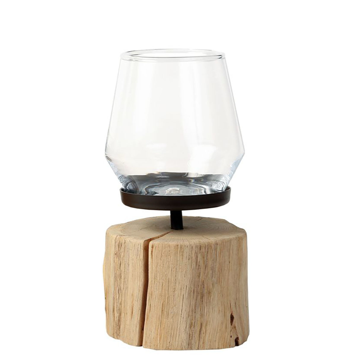 Holz Windlicht Mulan, Naturholzstamm, 25cm, WMG Grünberger