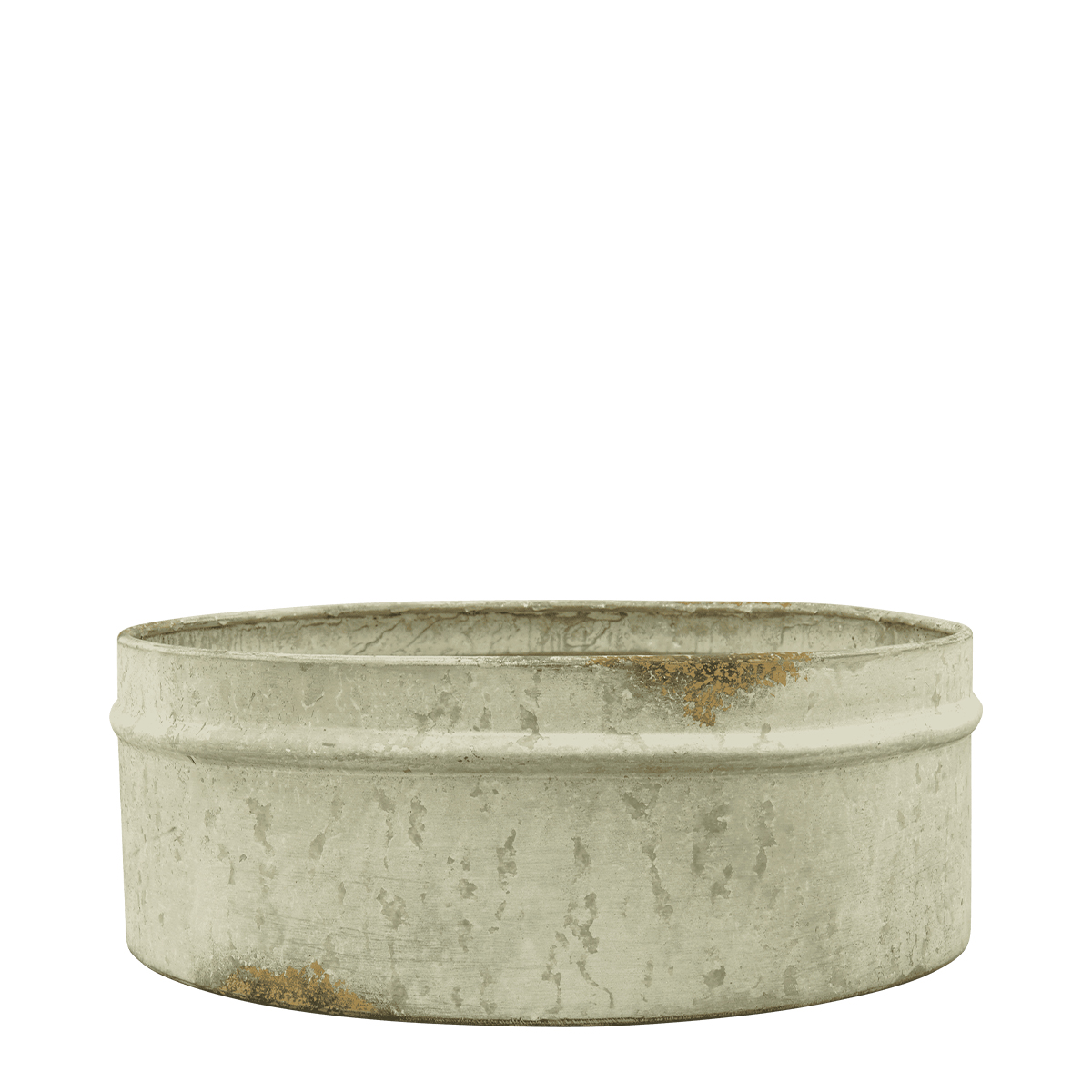 Schale used look, Zinkschale rund, Pflanzschale shabby chic, Ø21cm