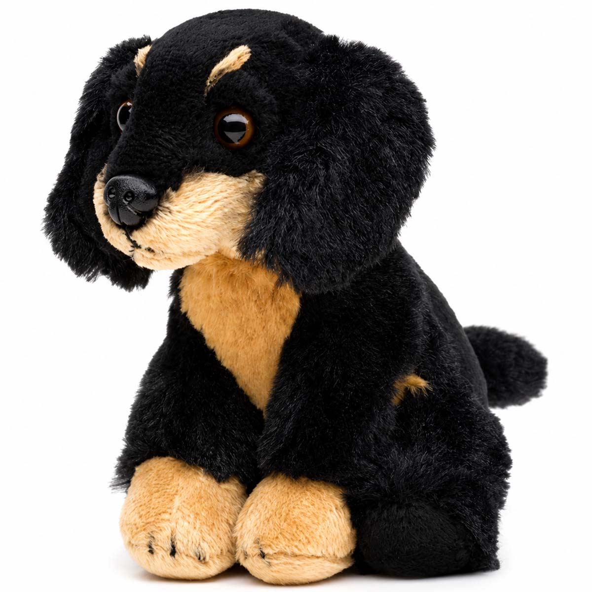 Plüschtier Hund Dackel, Plüsch-Dackel sitzend, 13cm