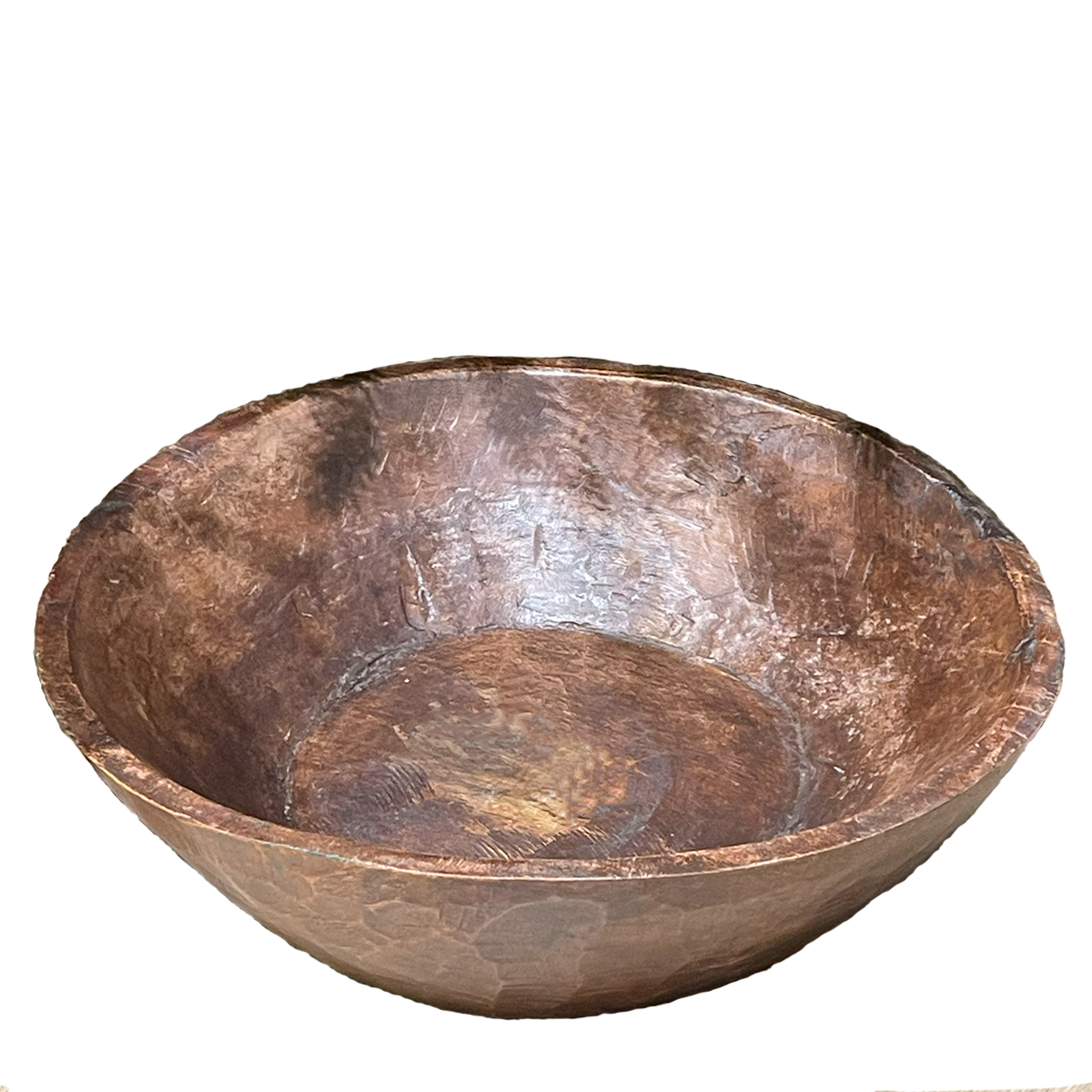 Deko Holzschale Rustikal, große braune, handgefertigte Schale aus Holz, Ø38cm