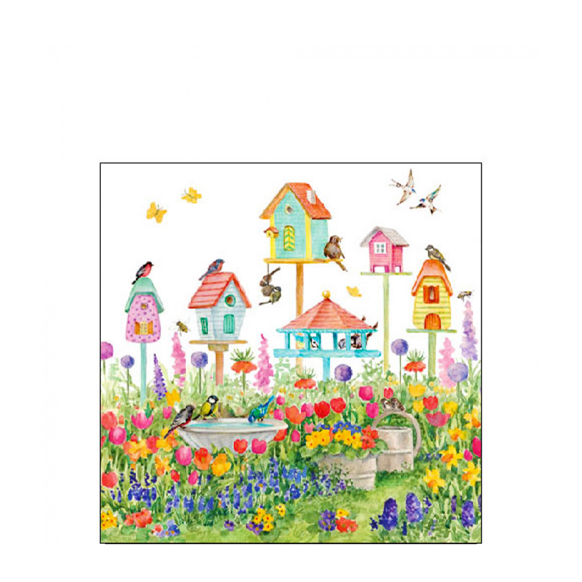 Ambiente Papierservietten Vogelhäuser im Garten, Birdhouses, 25x25cm