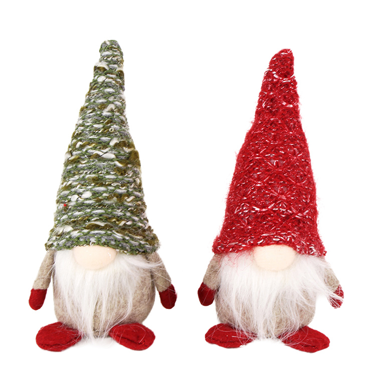 109467 Deko Wichtel, Weihnachtswichtel mit weißem Bart, rote oder grüne Mütze, 13cm