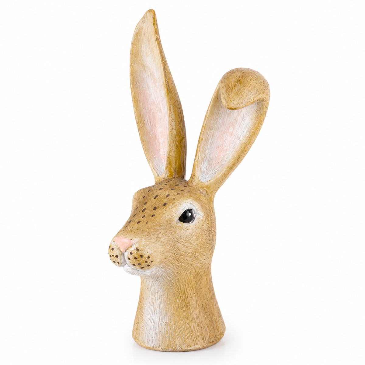 Deko Hase, Hasenbüste, Osterhase mit Knickohr, 14cm