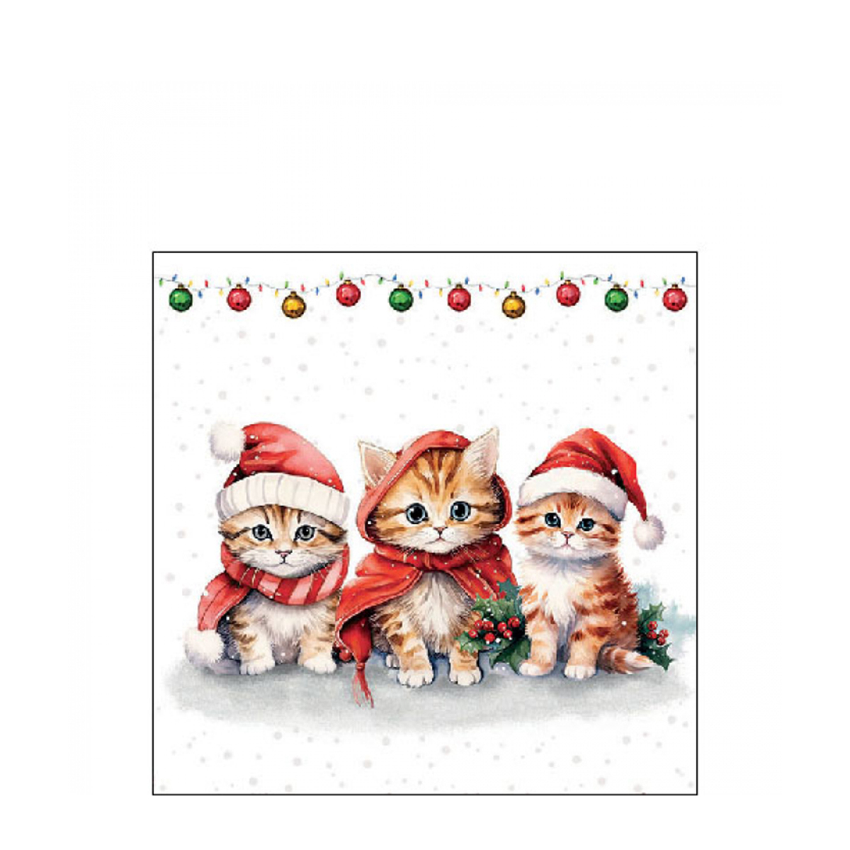 Ambiente Papierservietten Lustige Weihnachts-Kätzchen, 25x25cm
