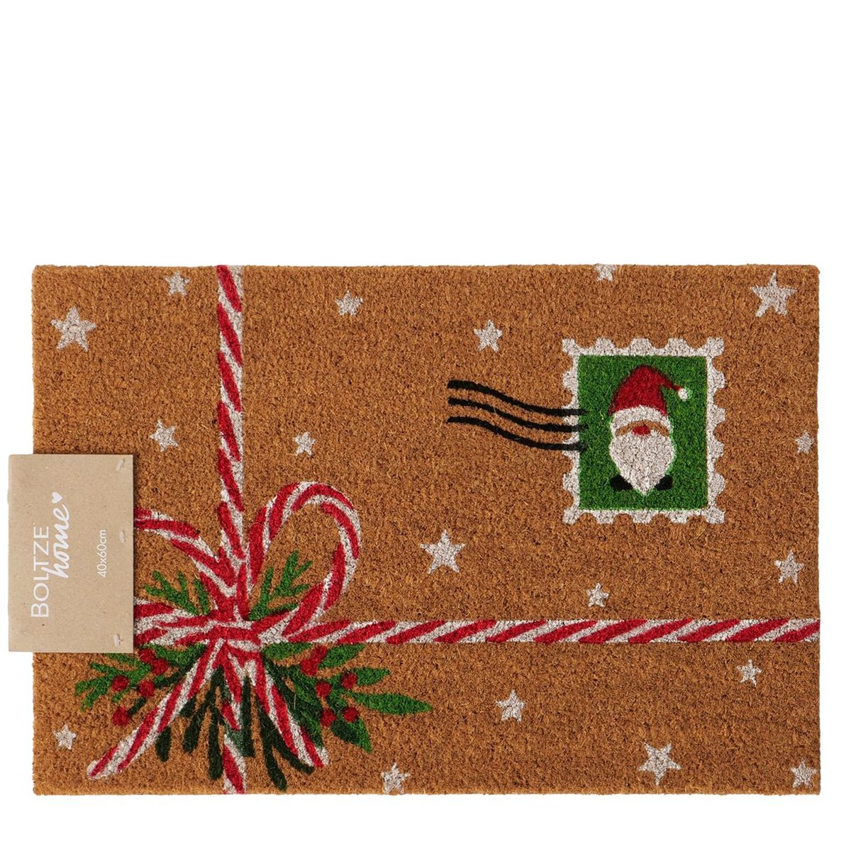 Kokos Fussmatte Julebrev, Matte Weihnachtspost, 60cm, Boltze Home Collections