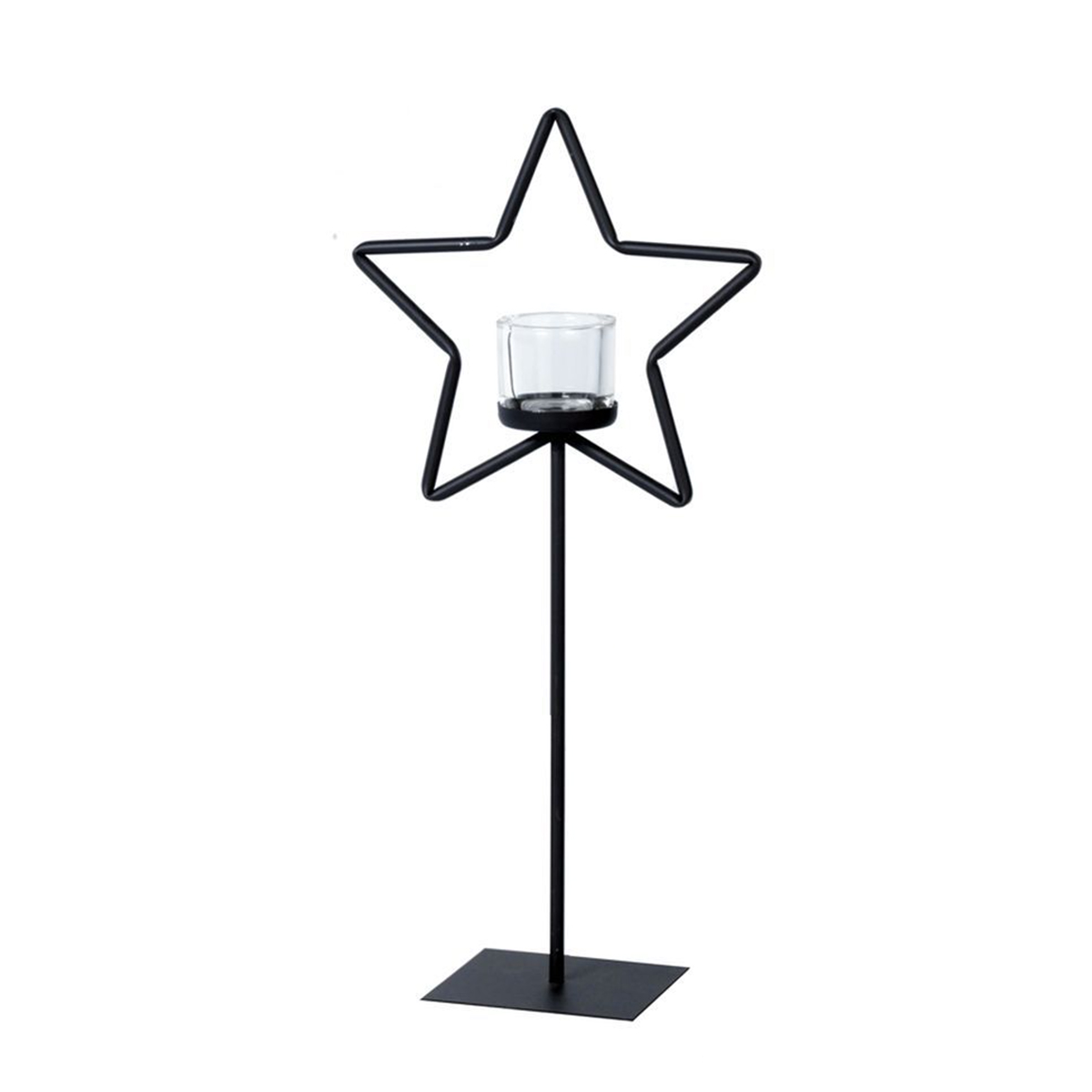 Eisen Windlicht Stern, Weihnachtsstern auf Metallständer, 50cm, WMG Grünberger