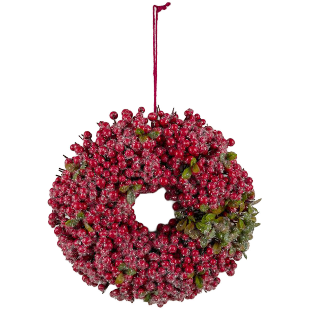 Deko Beerenkranz rot-grün, großer Kunstkranz zum Legen oder Hängen, Ø40cm