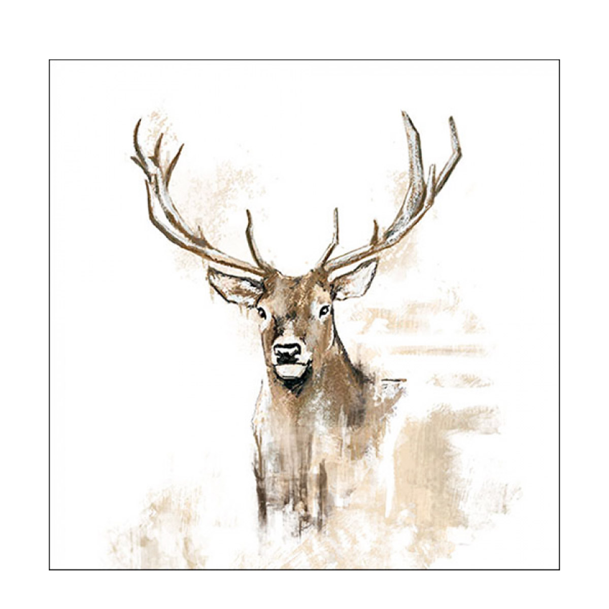 Ambiente Papierservietten Antlers - Hirsch, Skizze, 33x33cm