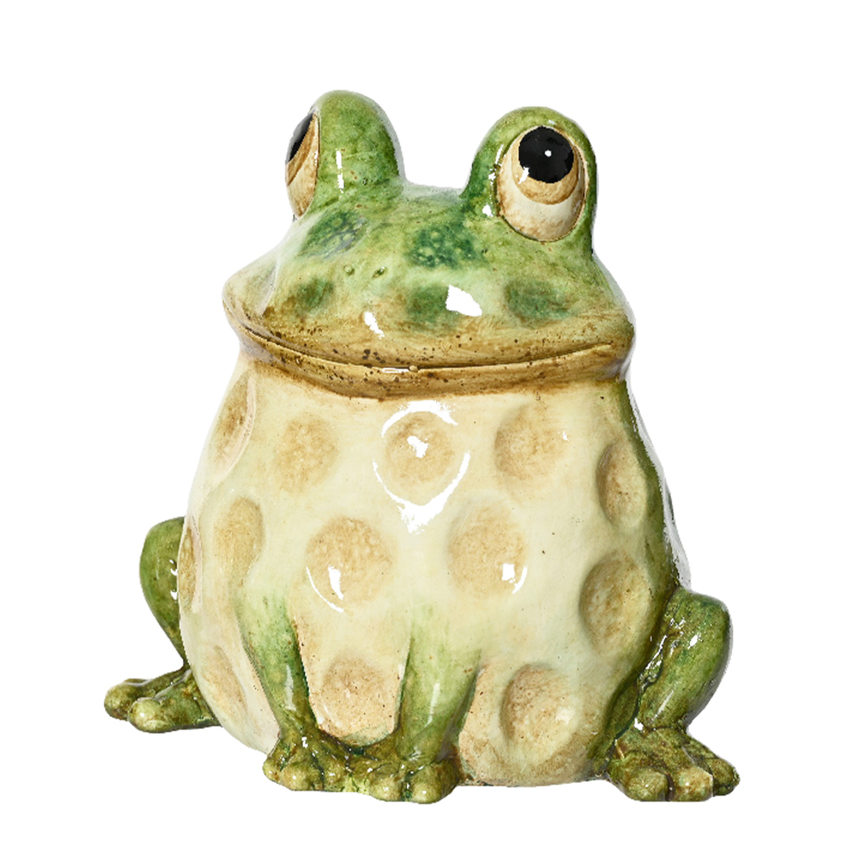 835308-2_01JN9DJMBA128VBJHCCJ598AKWiVfhVZQpmYEgR Deko Frosch grün-braun, Gartenfrosch aus Terracotta, 13cm