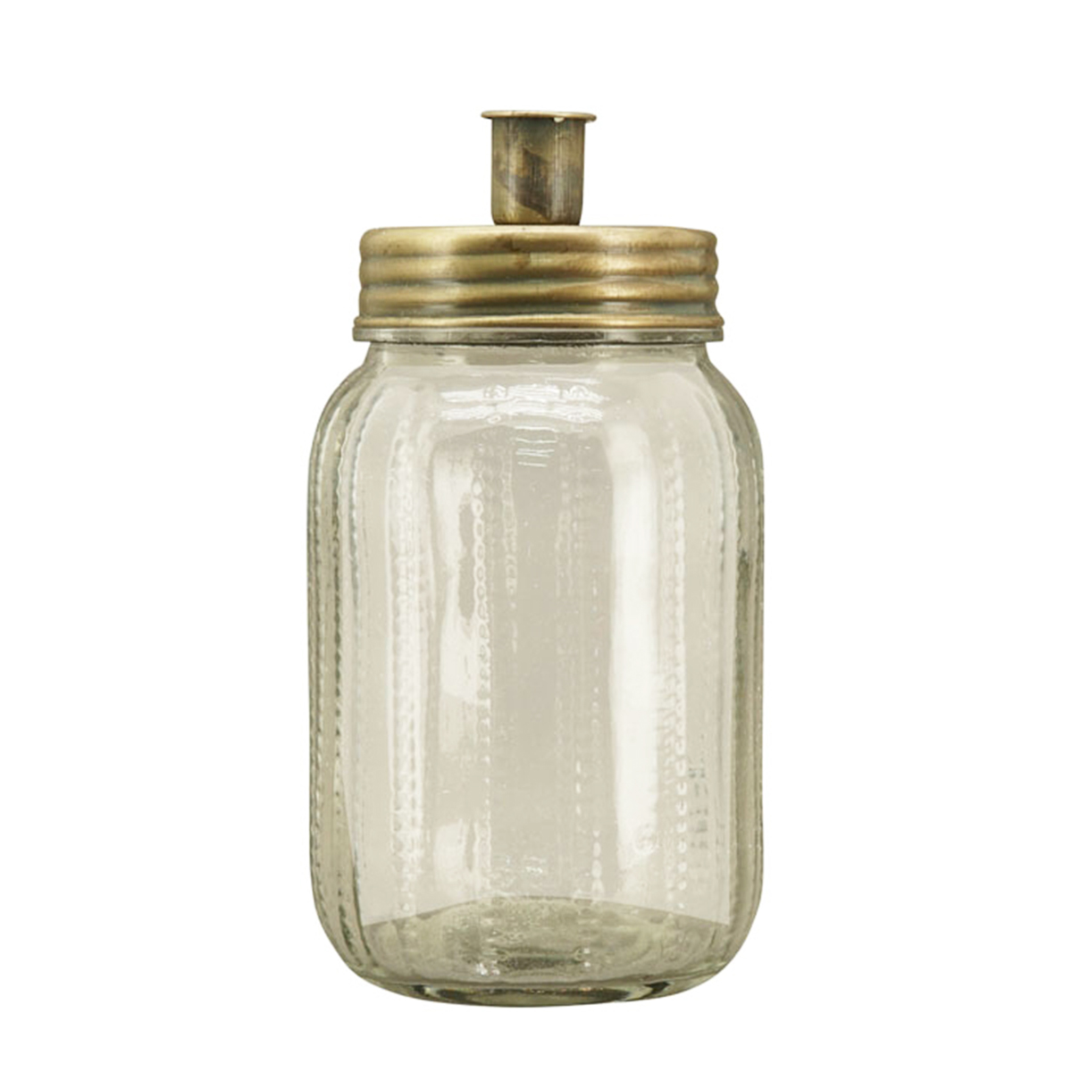 Kerzenhalter für Stabkerzen, Glaswindlicht Messing, Kerzenhalter-Glas, 20cm