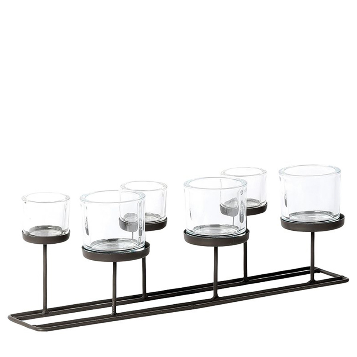 Eisen Windlicht Lincoln hoch, 6 Gläser in unterschiedlichen Größen, 50cm, WMG Grünberger