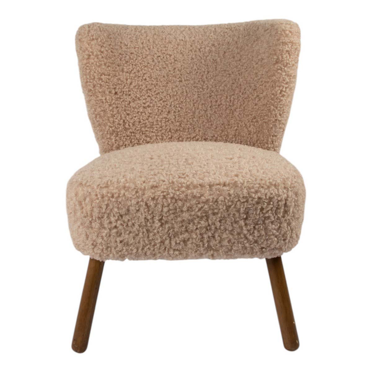 Sessel Teddy beige, bequemer Stuhl mit Teddy-Plüsch, 74cm, Mars & More