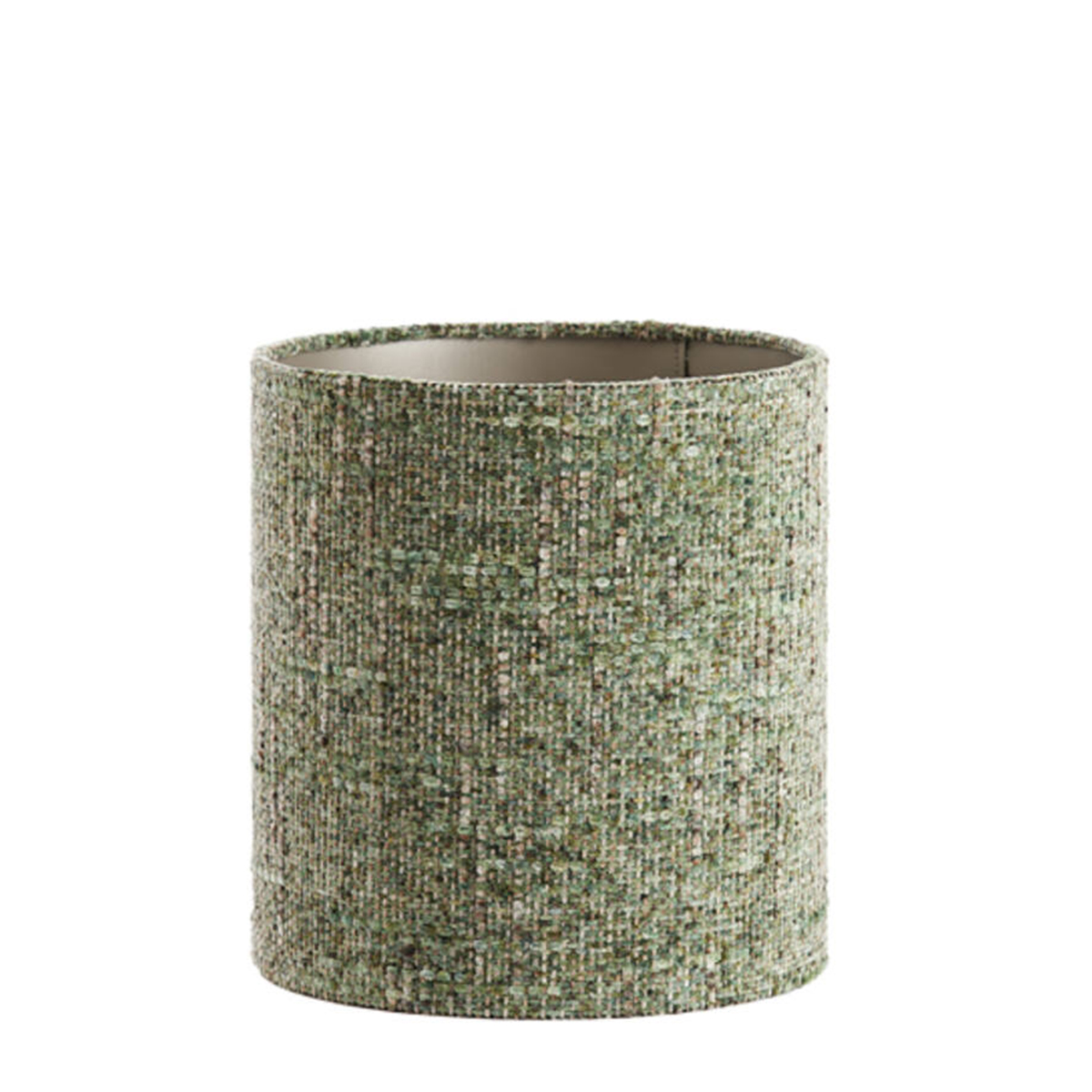 Lampenschirm Osire grün, Lampenschirm Bouclé, Zylinder 25x25x27cm, Light & Living