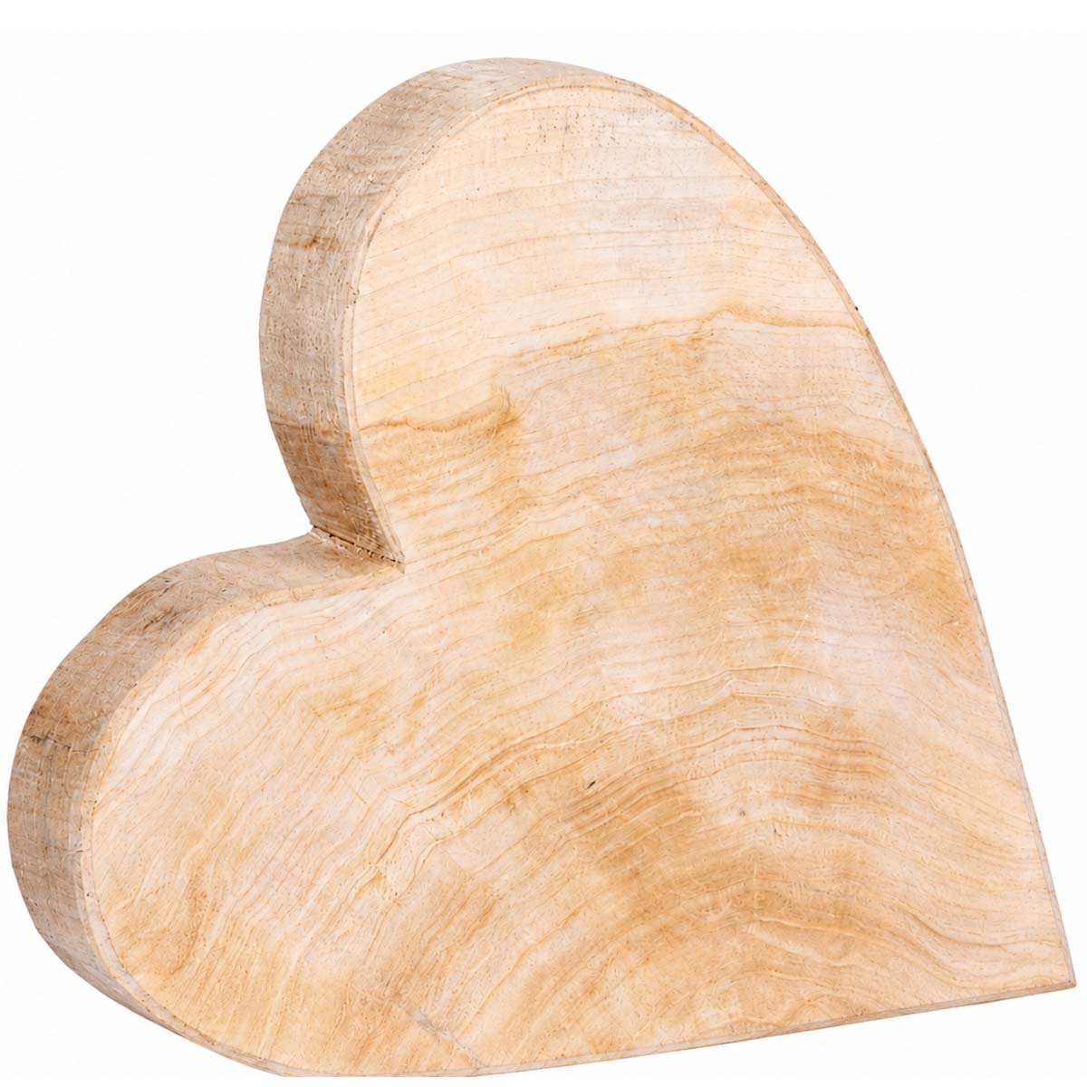Deko Herz Pappelholz, großes Holzherz liegend, 40cm, WMG Grünberger