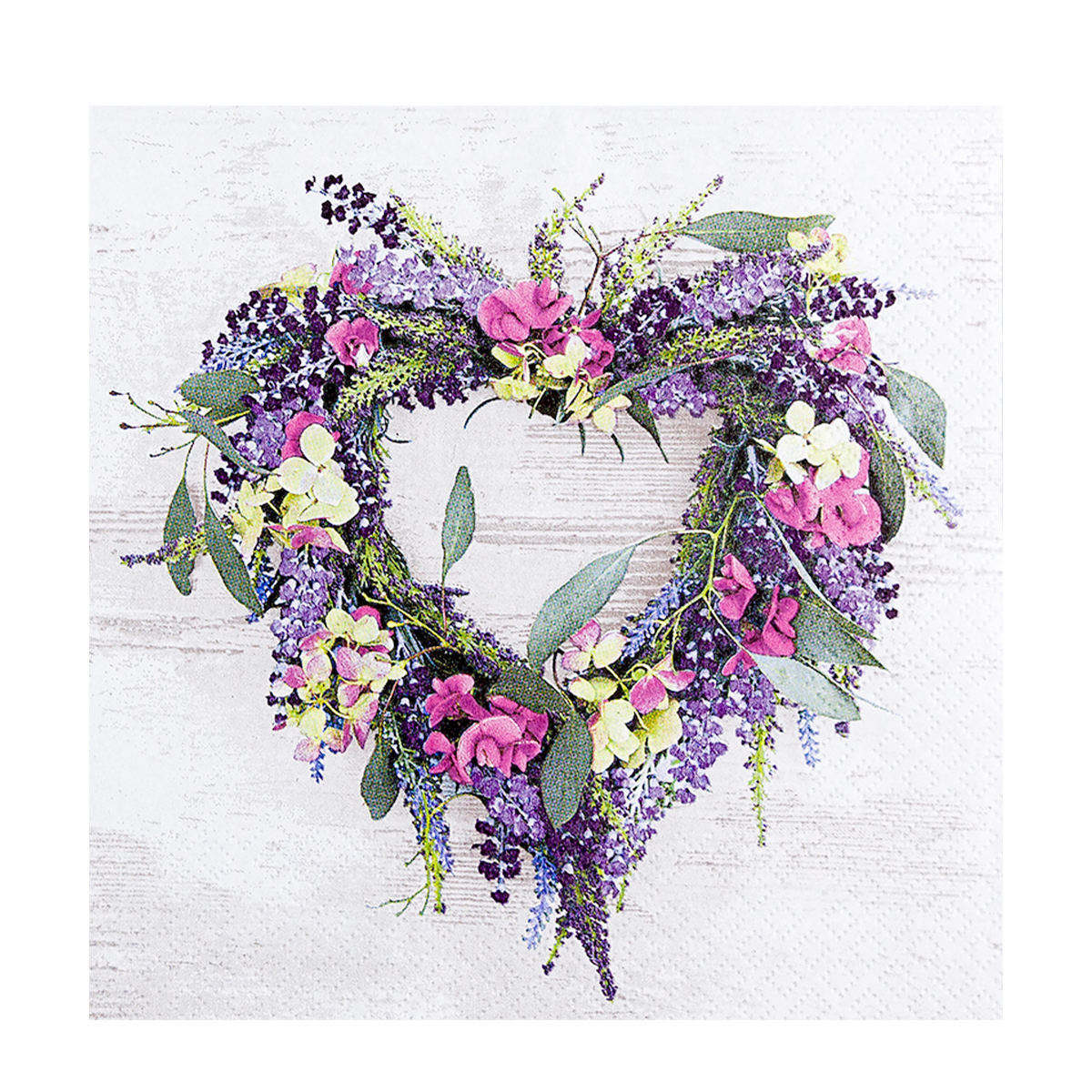 Home Fashion Papierservietten Herz aus Blumen, Lovely Wreath, 33x33cm