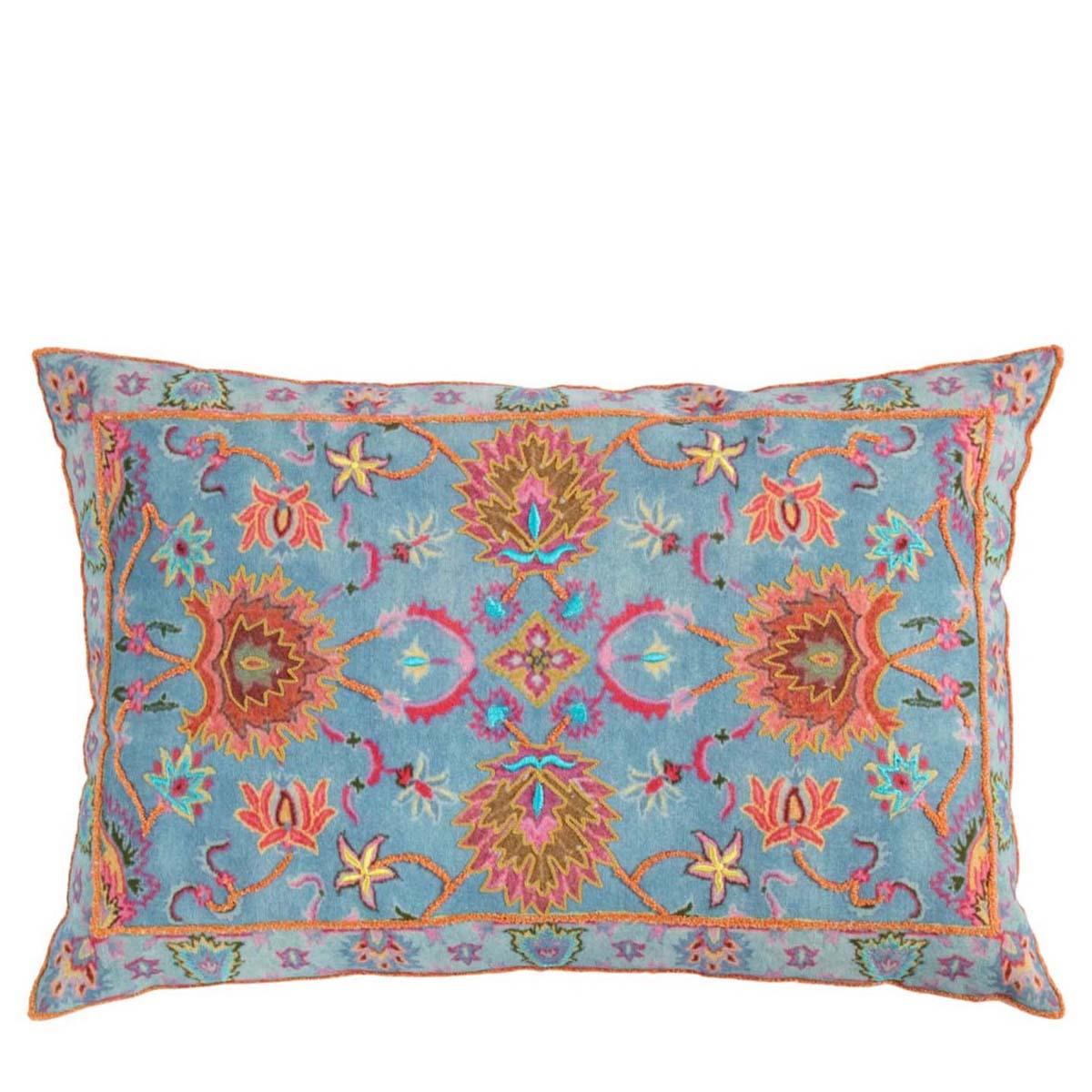 Baumwoll Kissen Blumen Rittersporn, Wildblumen bestickt, 45x45cm, Mars & More  Baumwoll Kissen Blumen Rittersporn, Wildblumen bestickt, 40x60cm, Mars & More