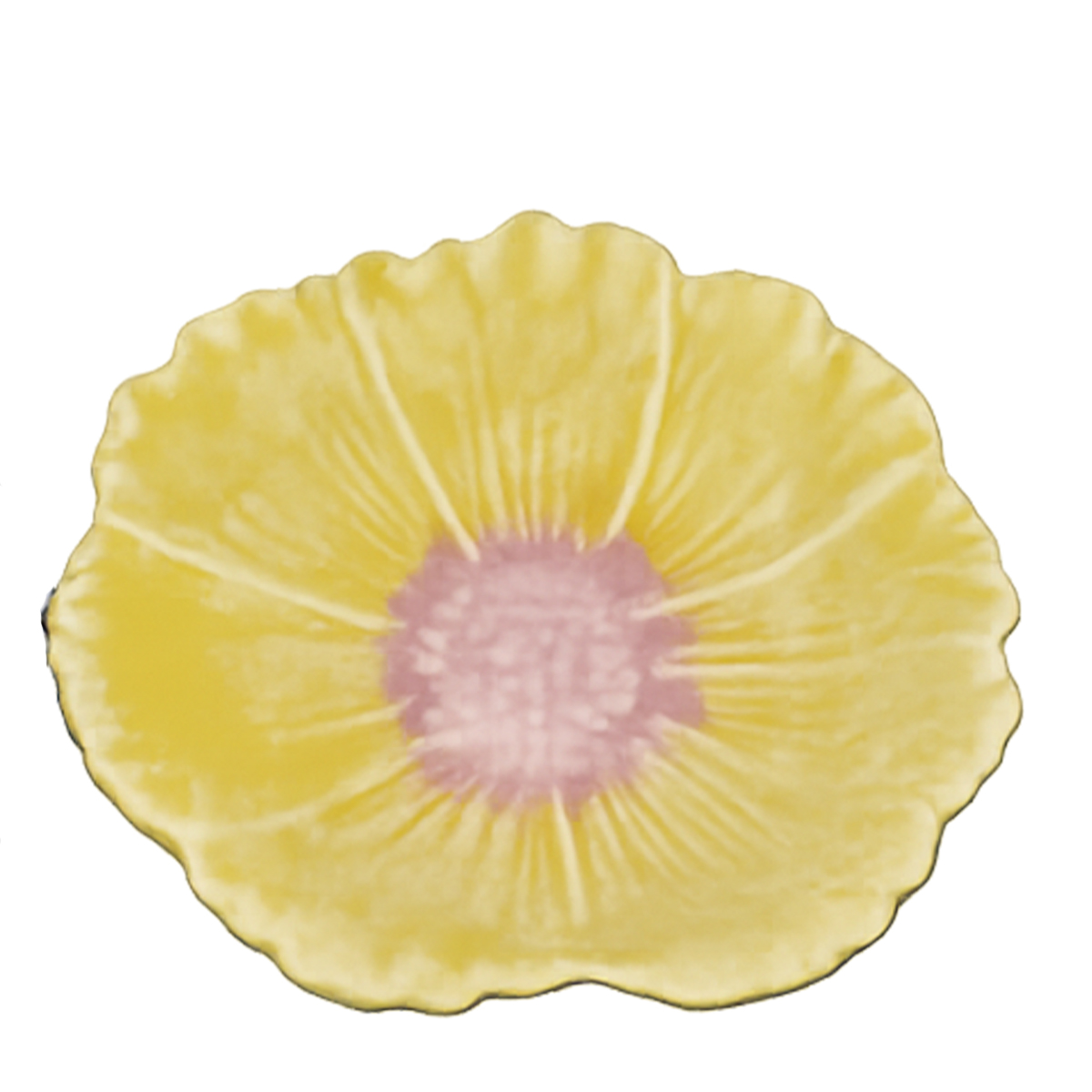 Deko Teller Blüte gelb, Blumenteller aus Keramik, Ø15cm