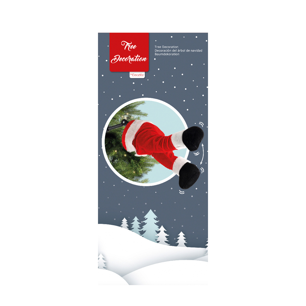 Deko lustige Weihnachtsmann-Beine für Baumdeko, 34cm