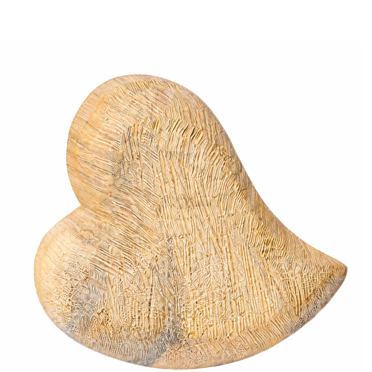 Deko Herz Naturholz sägerau, Holzherz geschwungen, 30cm, WMG Grünberger