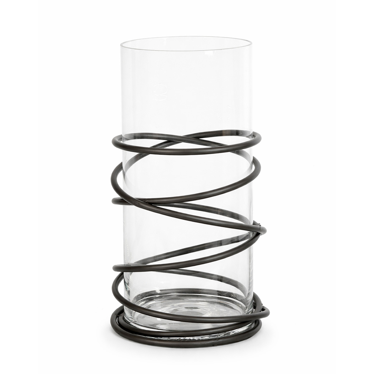 Deko Vase - Windlicht Jill, lässige Eisenringe, 40cm, WMG Grünberger