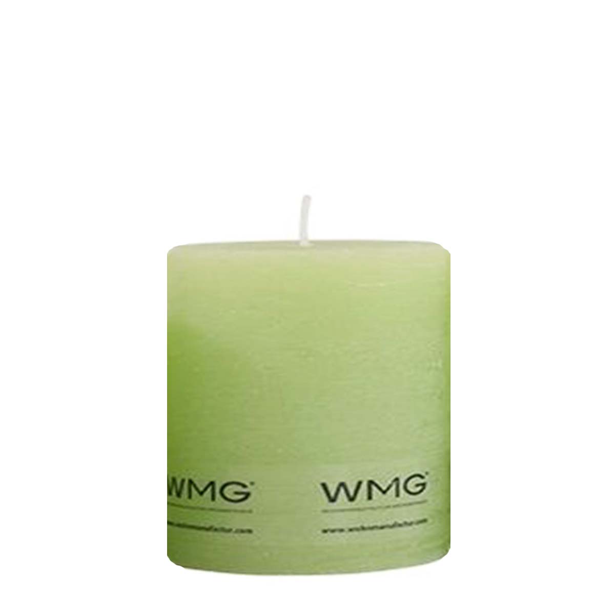 82104 Stumpenkerze Rustic hellgrün, Wachskerze, 60x60mm, WMG Grünberger