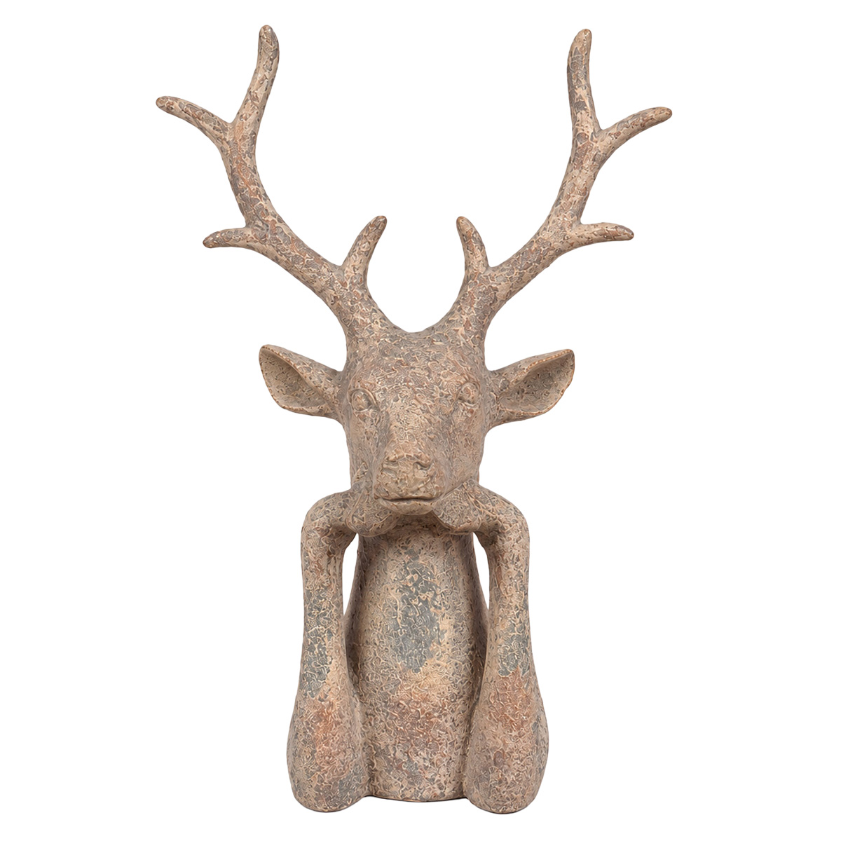 Deko Hirschkopf aus Polyresin, graubraun - Antiklook, 40cm