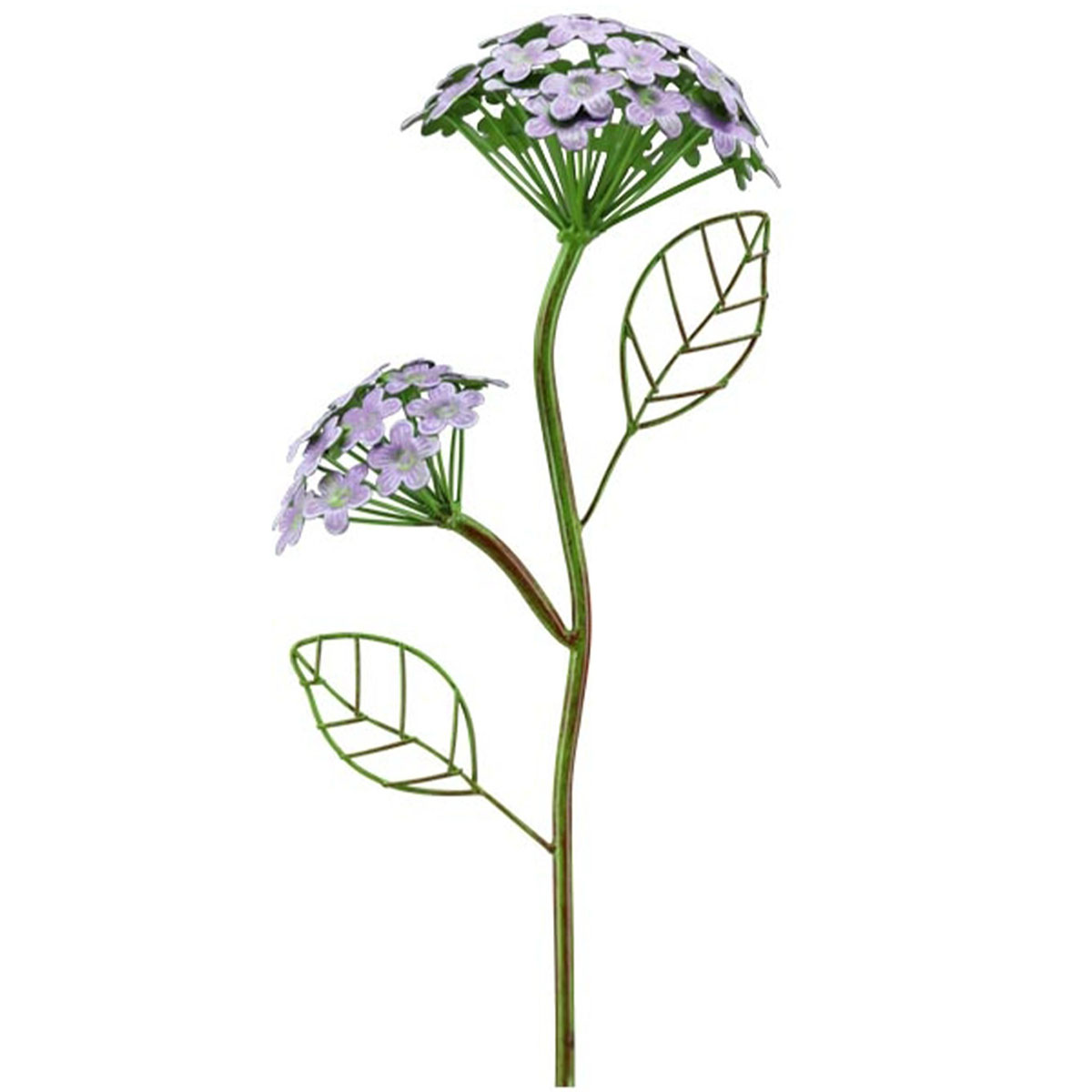 Deko Gartenstecker Hortensie lila, Metallblume mit Blätter, 109cm
