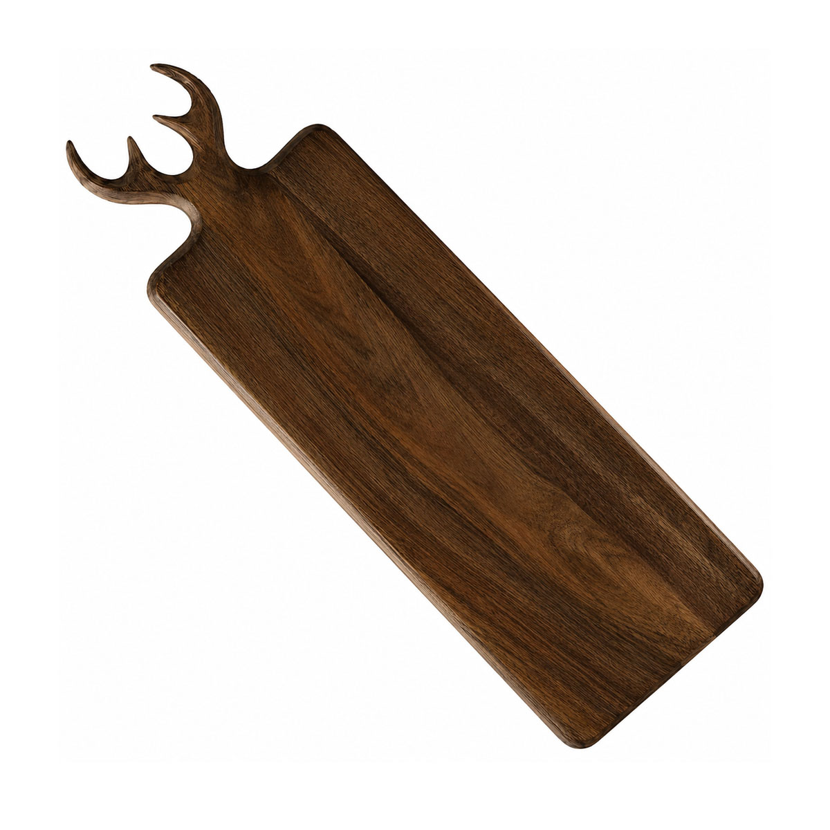 Holzbrett Hirsch Vaasa, langes Schneidebrett mit Geweih, 42cm, Boltze Home Collections