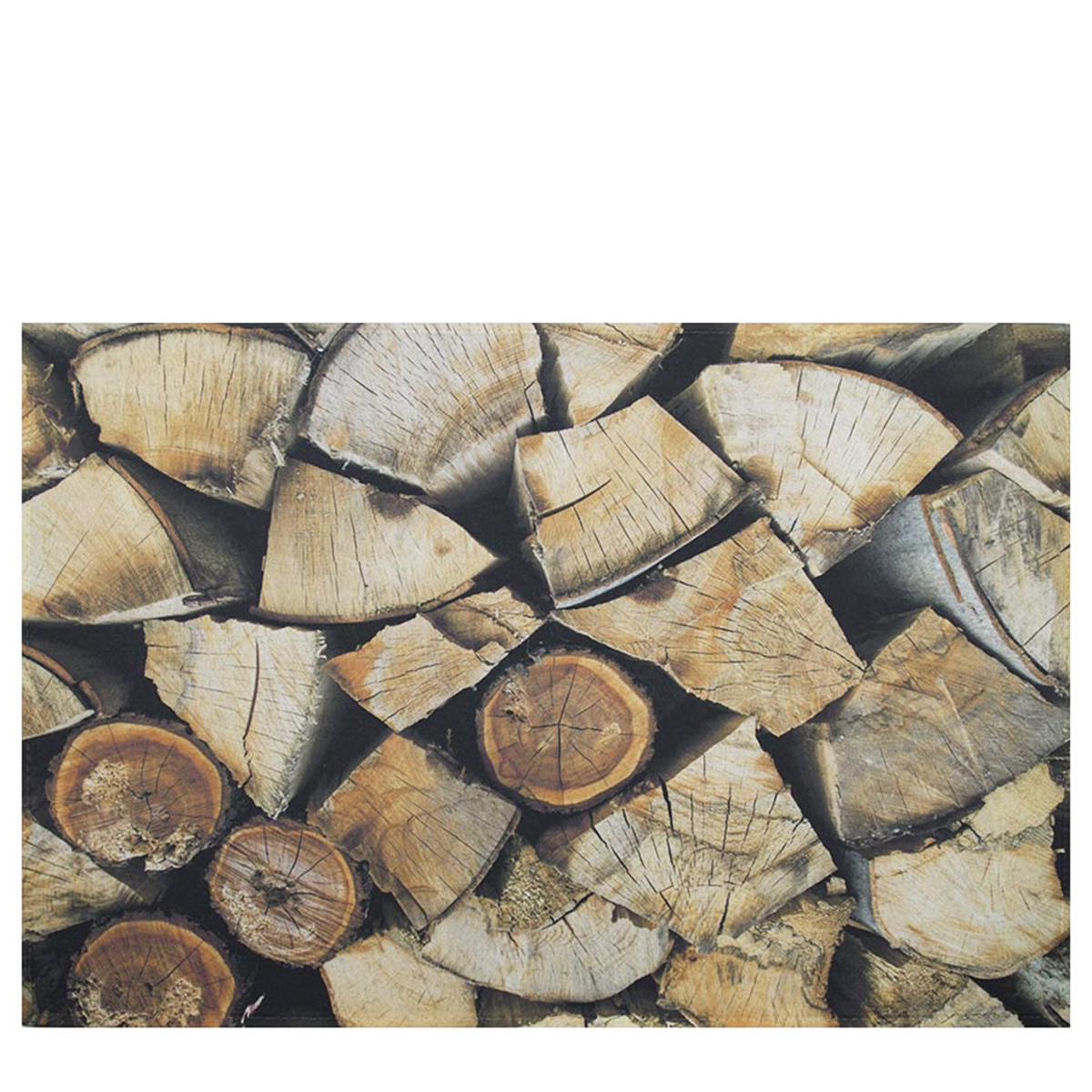 Textil Fußmatte gehacktes Holz, Kaminholz, Holzspalten, 75x50cm, Mars & More