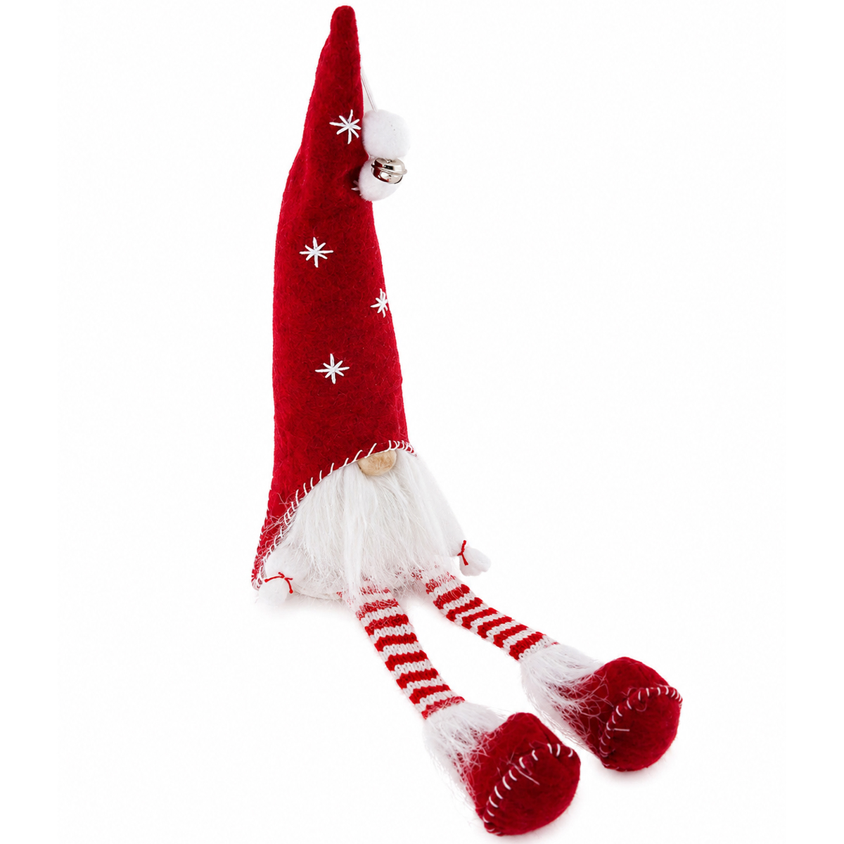 Deko Wichtel, Weihnachtswichtel mit Bammelbeine und roter Filzmütze 