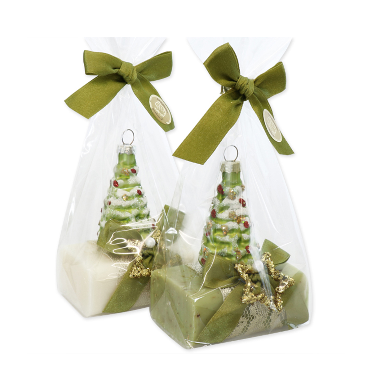 Schafmilchseife Tannenbaum grün oder creme, Duft Classic/Eisenkraut, Original Florex Schafmilchseifen