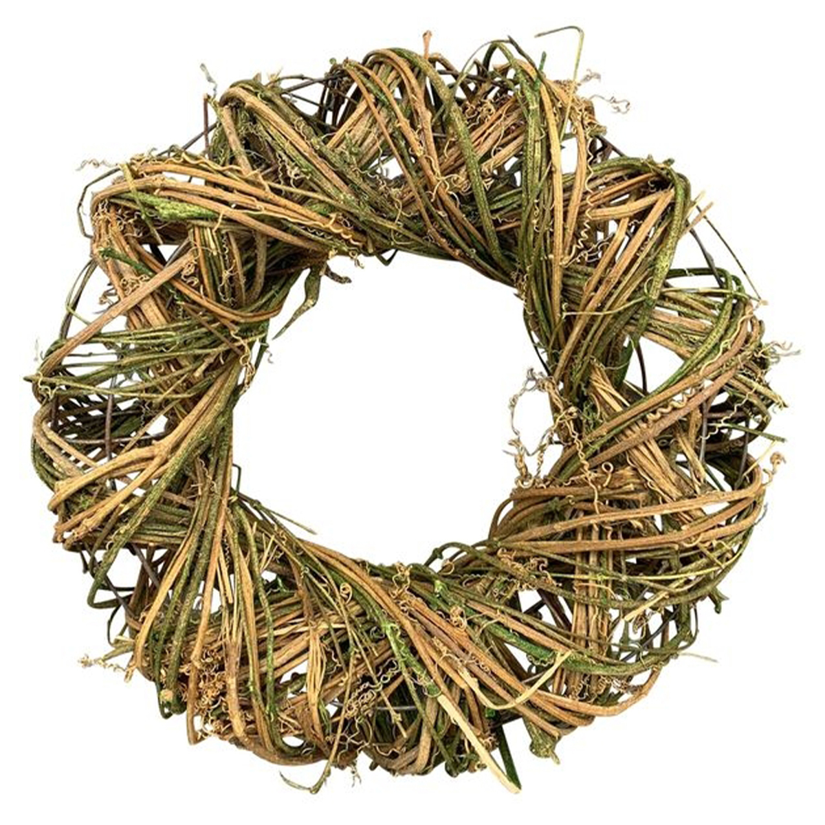 Deko Kranz aus Rattan und Moose, Naturkranz, Bastelkranz, Ø35cm 