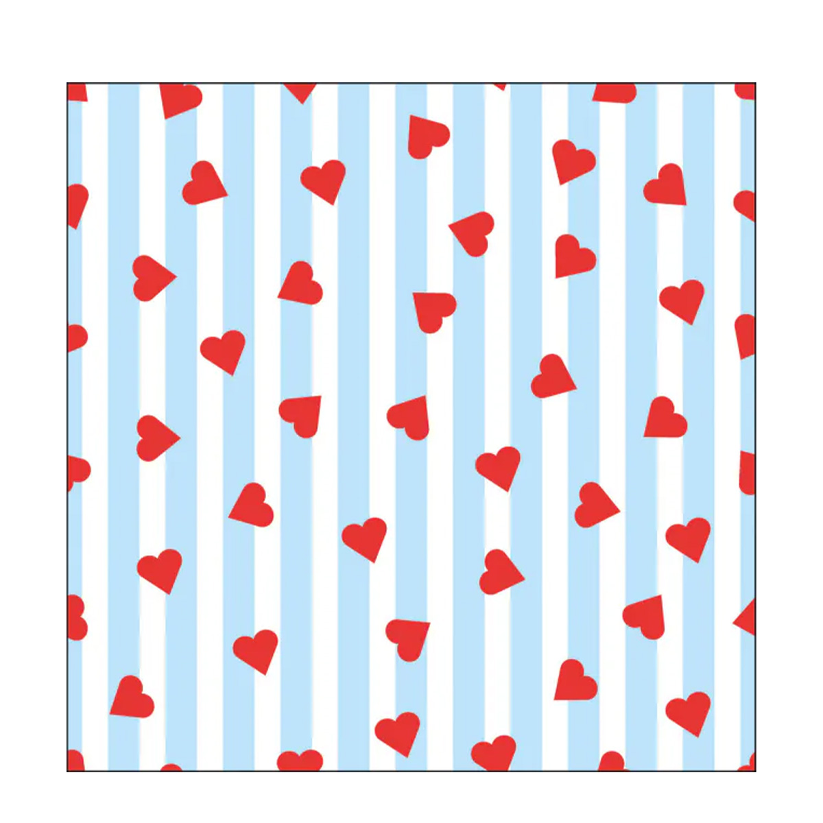 Ambiente Papierservietten rote Herzen, blau-weiß, 33x33cm