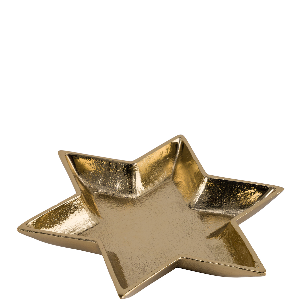 Deko Weihnachtsteller Stern, goldene Metallschale Sternform, 16cm